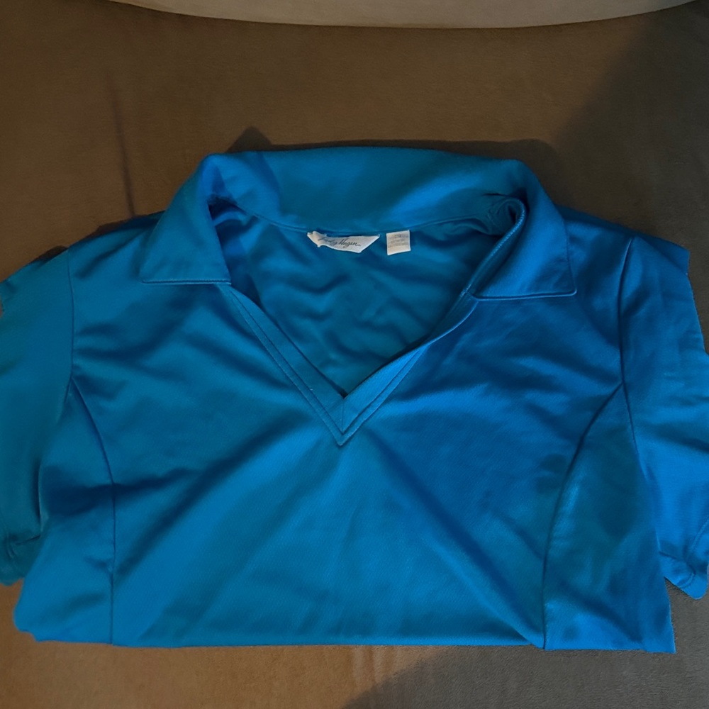 Lady Hagen Blue Short Sleeve Golf Top
